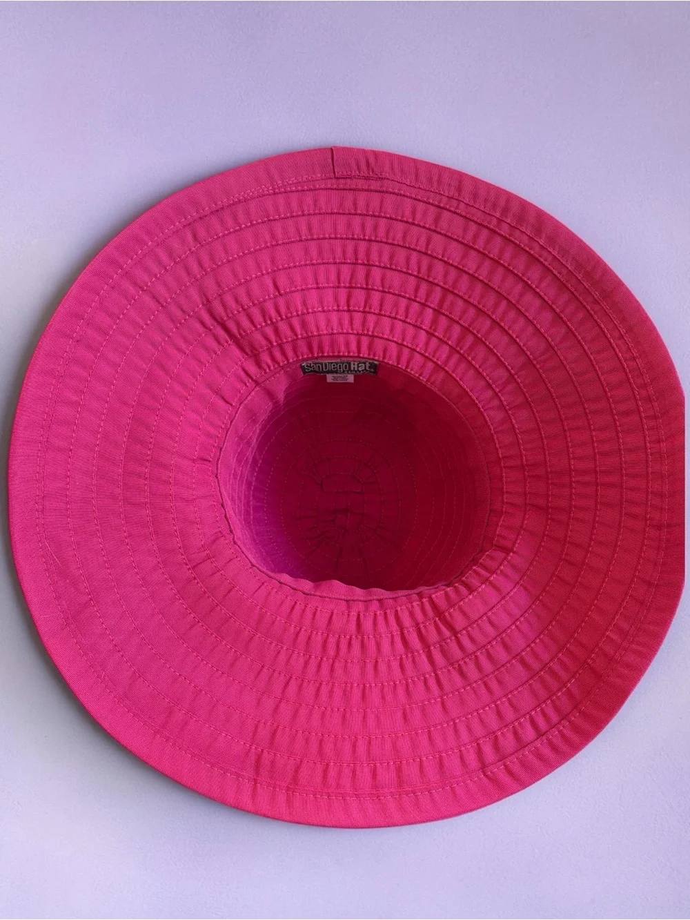 San Diego Hat Company Fuchsia Wide Brim Packable Sun Hat UPF 50 Ribbon Bow Trave